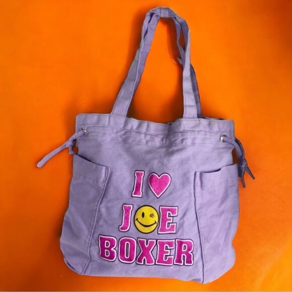 Joe Boxer Purple Canvas Messenger Bag - Picture 1 of 13